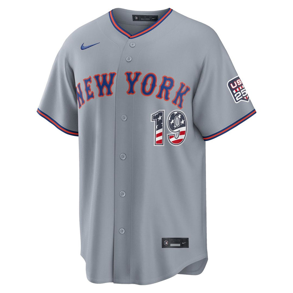 New York Mets Bo Bichette USA 250 Fourth of July Road Stadium Jersey — Gray