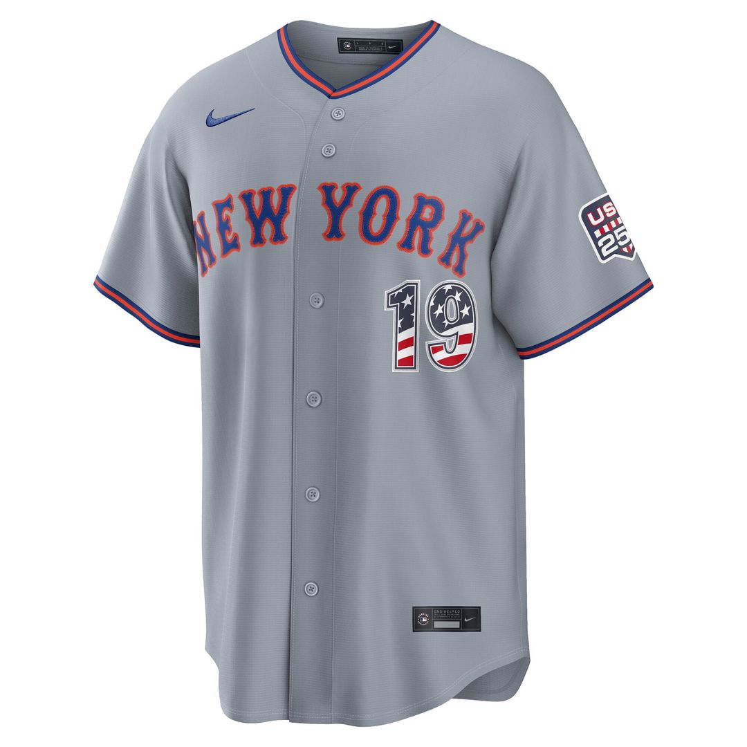New York Mets Bo Bichette USA 250 Fourth of July Road Stadium Jersey — Gray