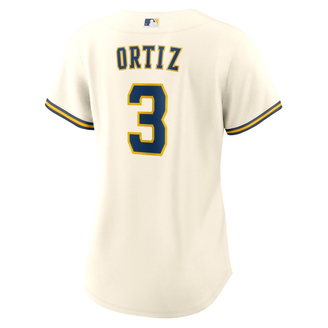 Milwaukee Brewers Joey Ortiz Women's Home Replica Jersey — Cream