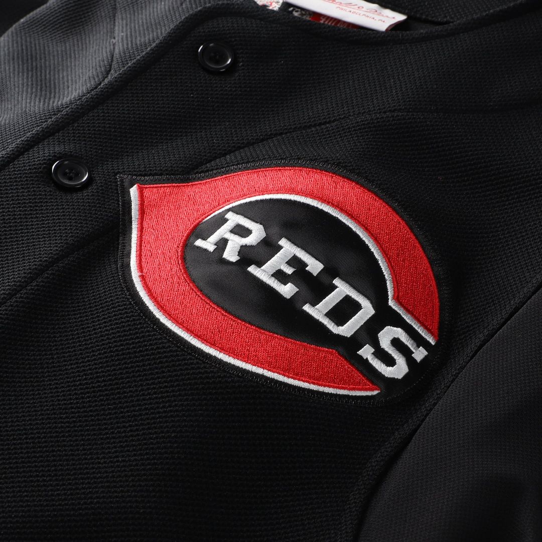 Cincinnati Reds Ken Griffey Jr. Cooperstown Authentic Mesh Batting Practice Jersey — Black