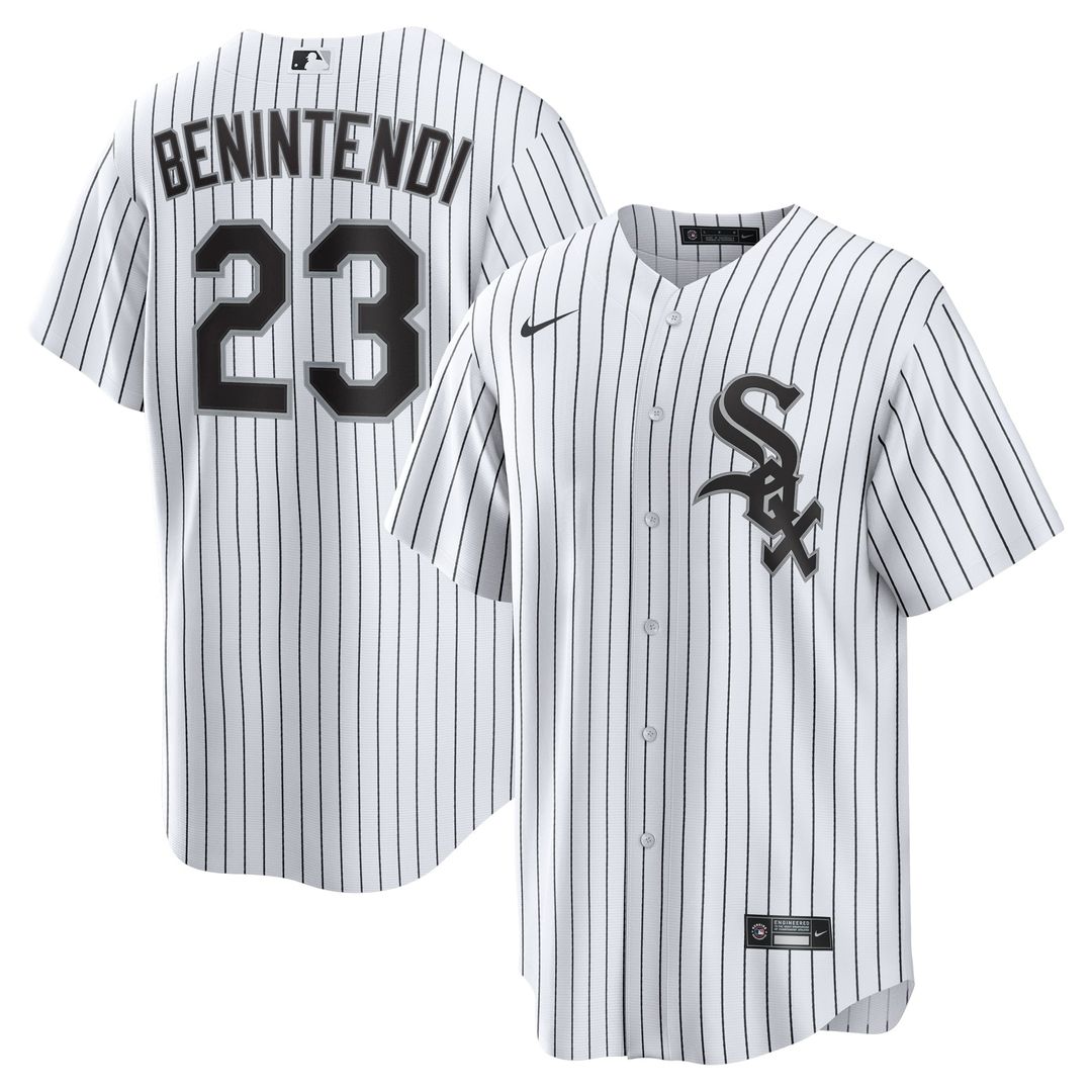 Chicago White Sox Andrew Benintendi Home Player Jersey — White/Black