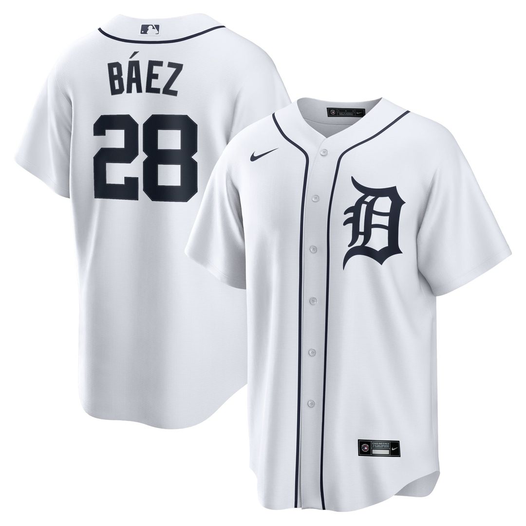 Detroit Tigers Javier Baez Home Replica Jersey — White
