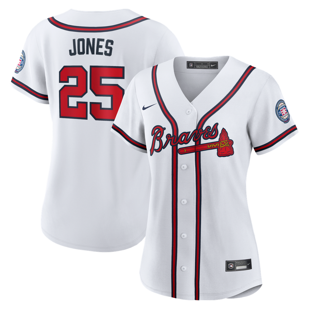 Atlanta Braves Andruw Jones Women's 2026 Baseball Hall of Fame Retired Replica Jersey — White