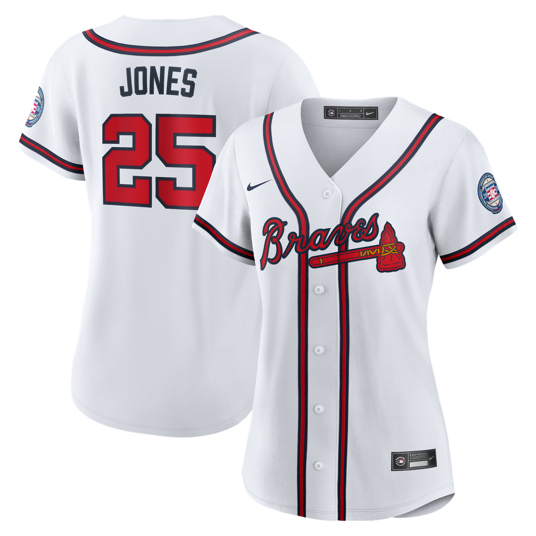 Atlanta Braves Andruw Jones Women's 2026 Baseball Hall of Fame Retired Replica Jersey — White