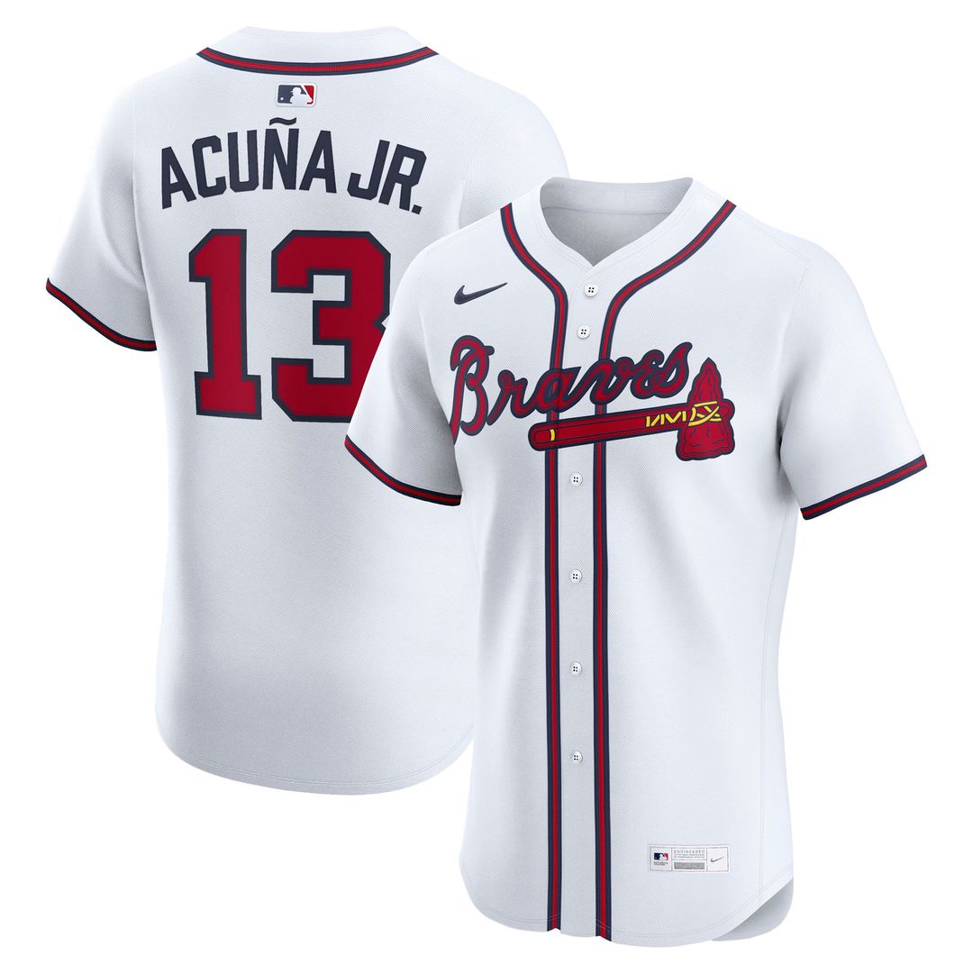 Atlanta Braves Ronald Acuña Jr. Home Elite Jersey — White