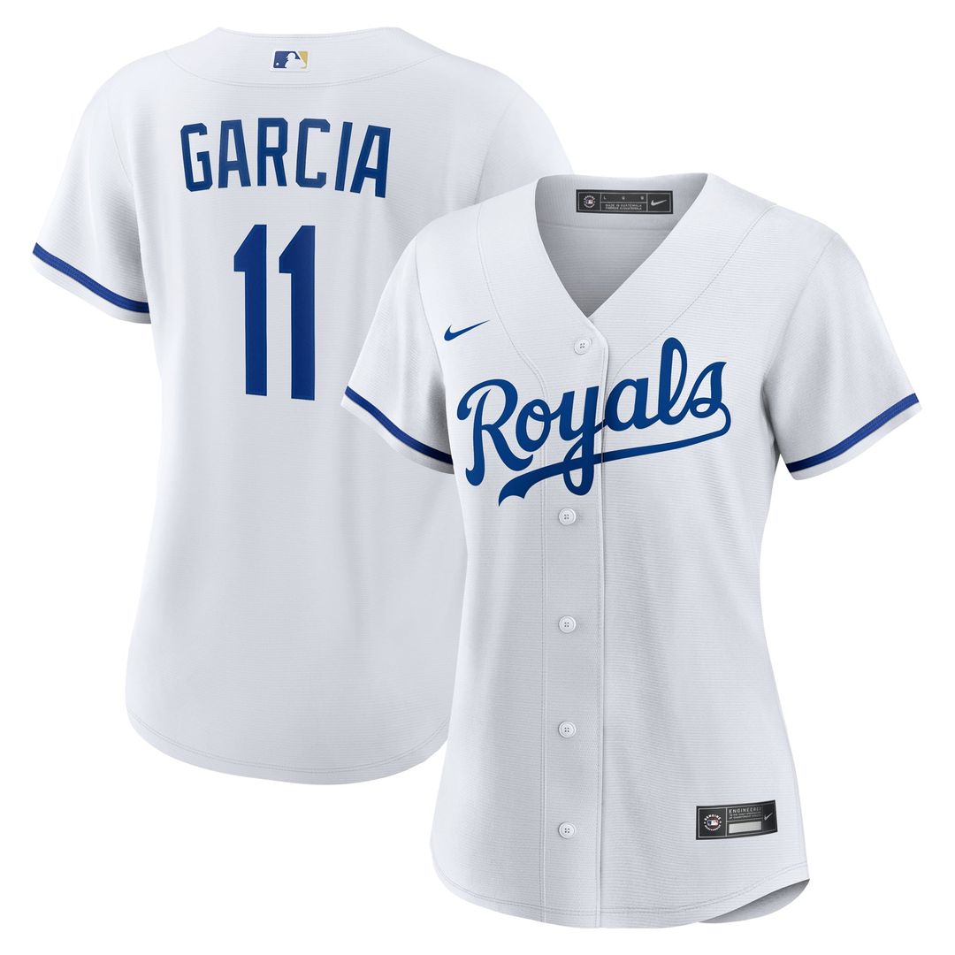 Kansas City Royals Maikel Garcia Women's Home Replica Jersey — White
