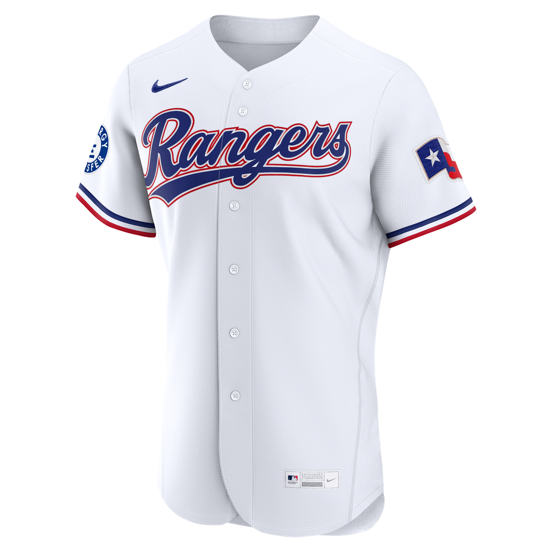 Texas Rangers Corey Seager Home Authentic Sponsor Patch Jersey — White