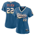 Milwaukee Brewers Christian Yelich Women's 2026 City Connect Stadium Jersey — Mineral Blue