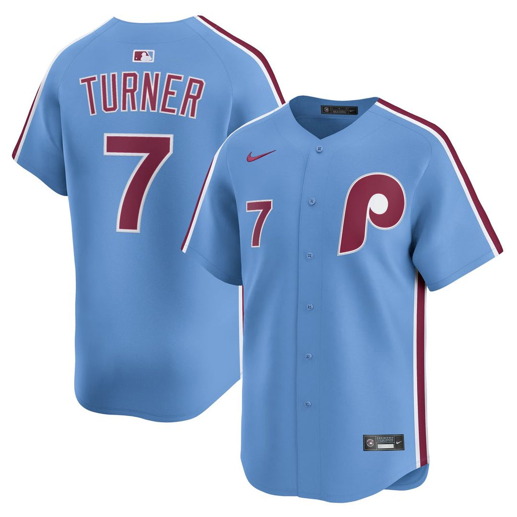 Philadelphia Phillies Trea Turner Alternate Limited Jersey — Light Blue