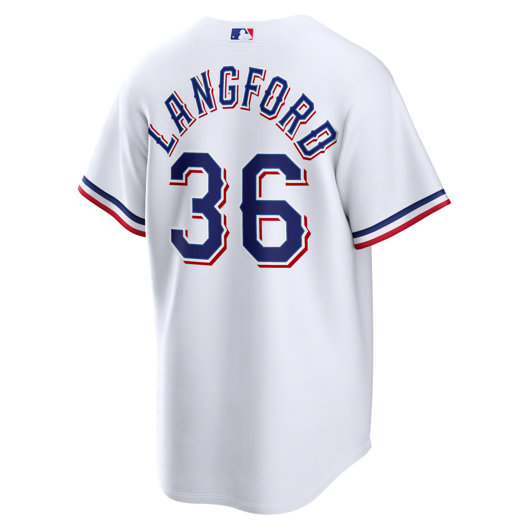 Texas Rangers Wyatt Langford Home Replica Jersey — White