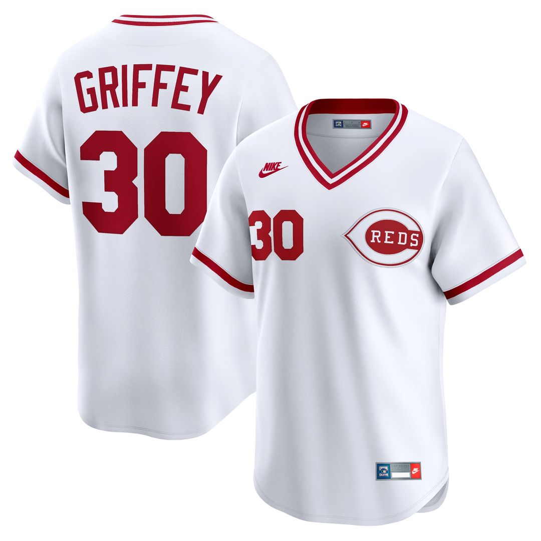 Cincinnati Reds Ken Griffey Throwback Cooperstown Limited Jersey — White