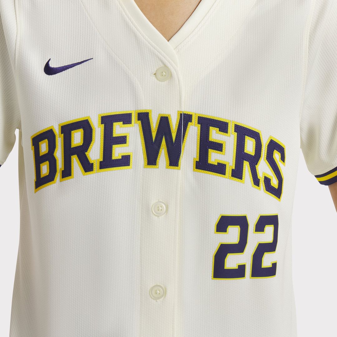 Milwaukee Brewers Christian Yelich Women's Home Limited Jersey — Cream