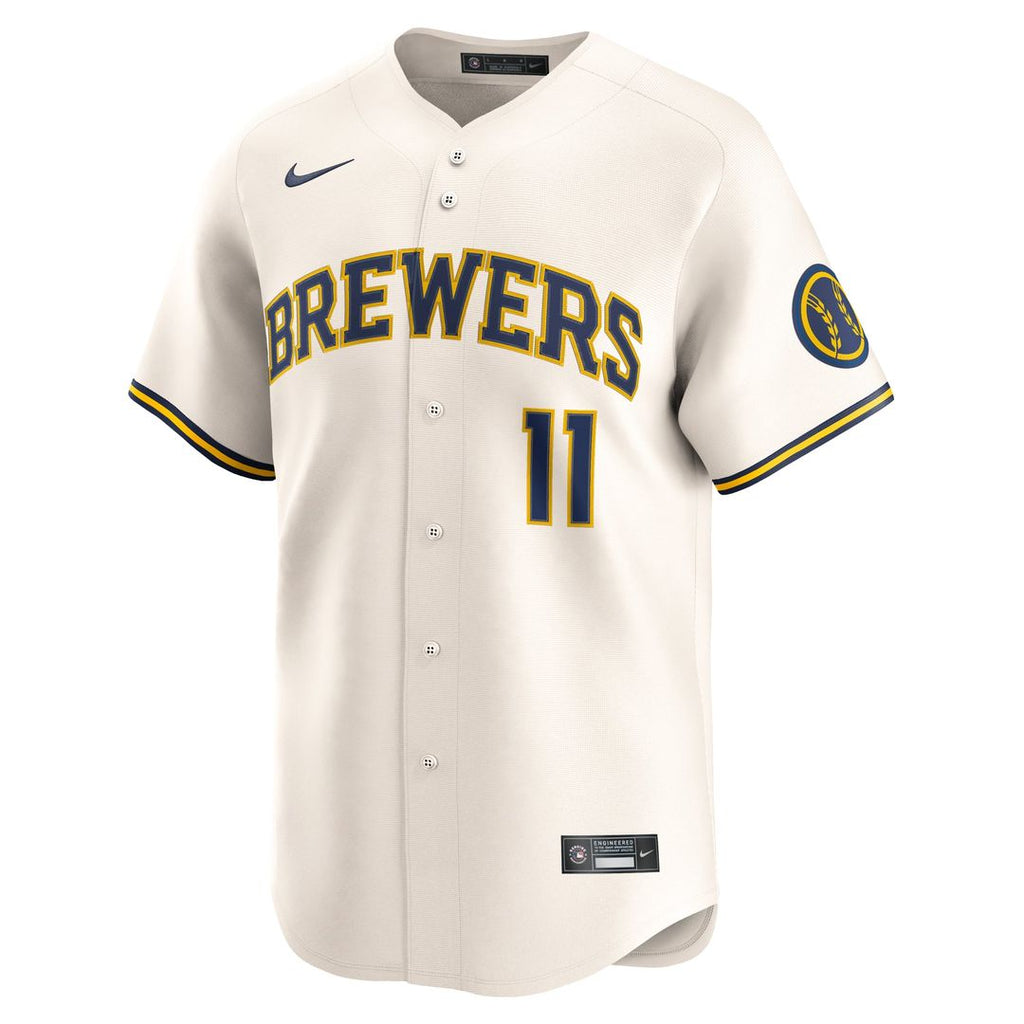 Milwaukee Brewers Jackson Chourio Home Limited Jersey — Cream