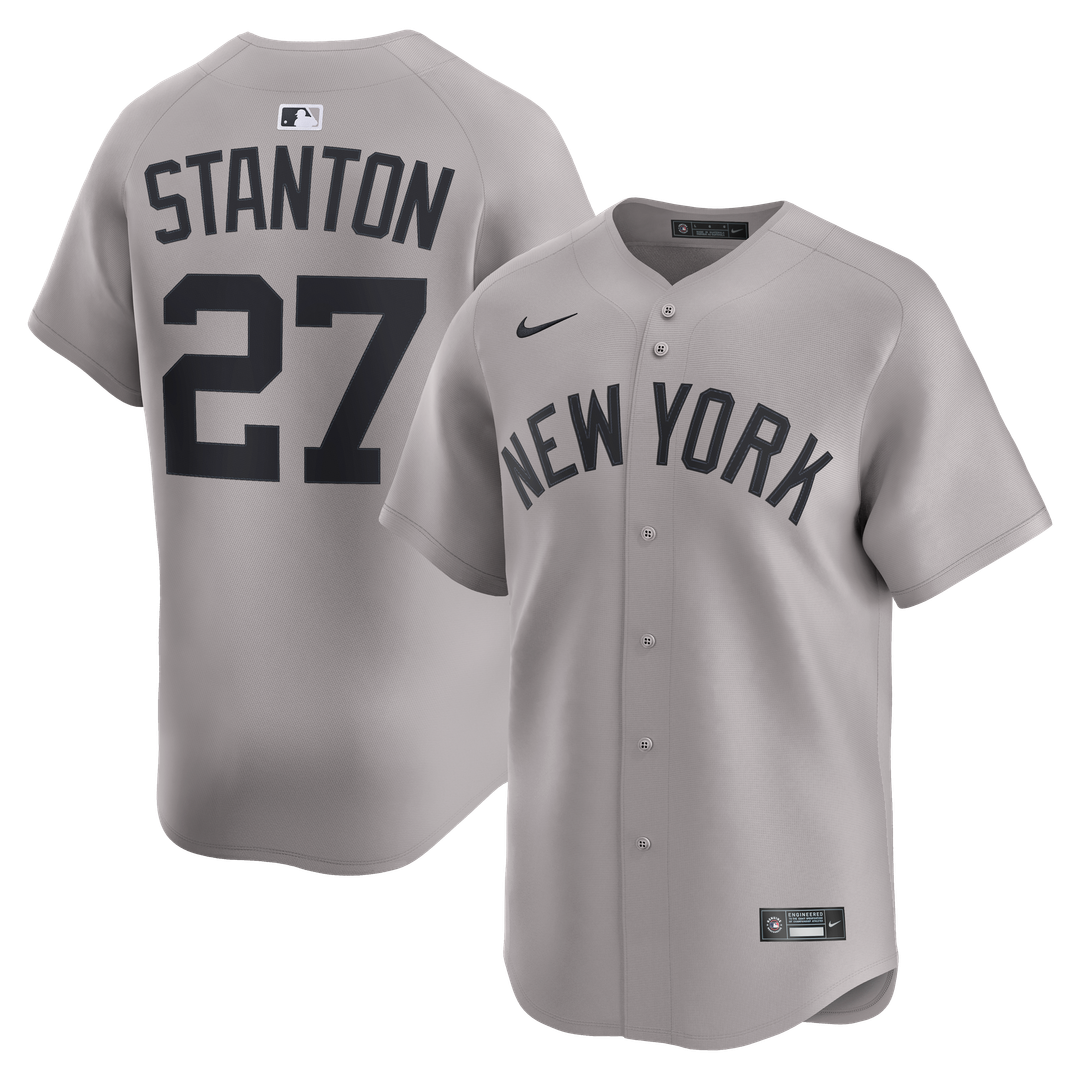 New York Yankees Giancarlo Stanton Road Limited Jersey — Gray