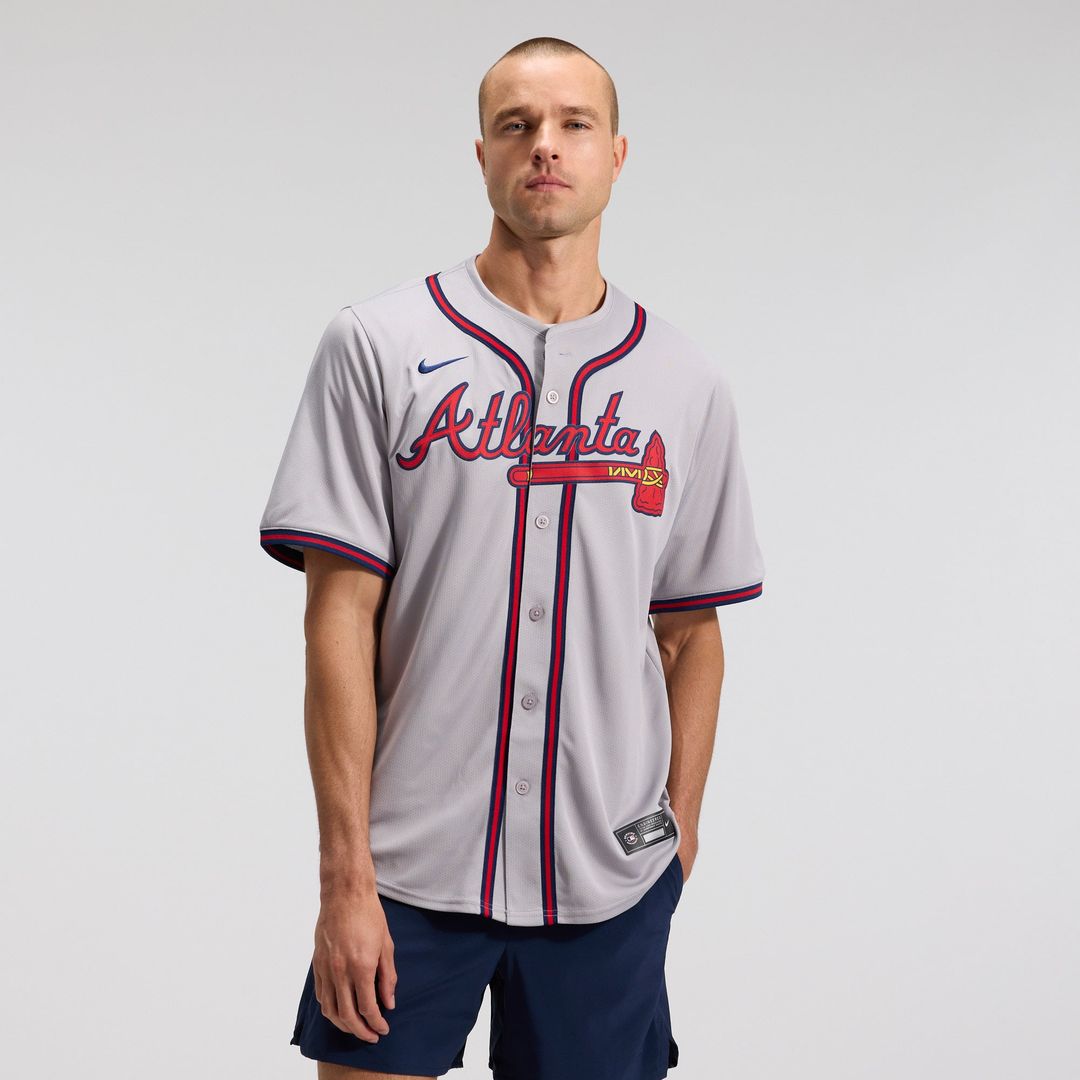 Atlanta Braves Ozzie Albies Road Limited Jersey — Gray