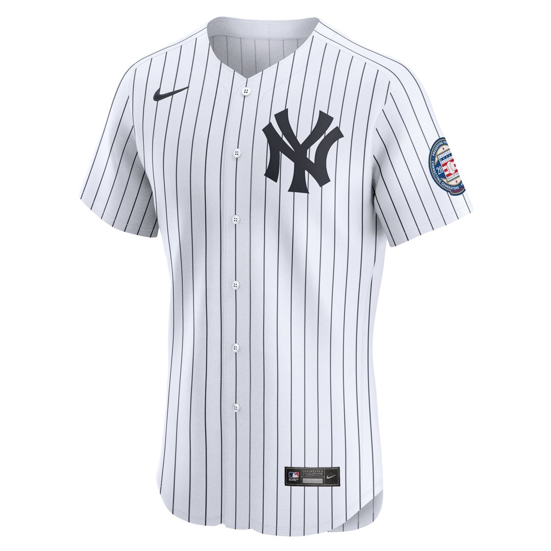 New York Yankees Derek Jeter Home 2020 Hall of Fame Induction Patch Elite Jersey — White
