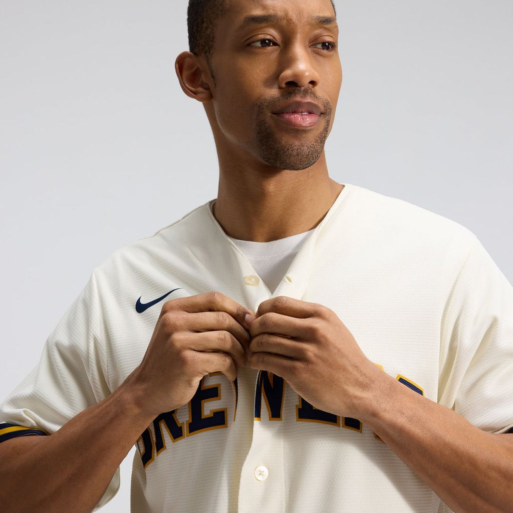 Milwaukee Brewers Home Replica Team Jersey — Cream
