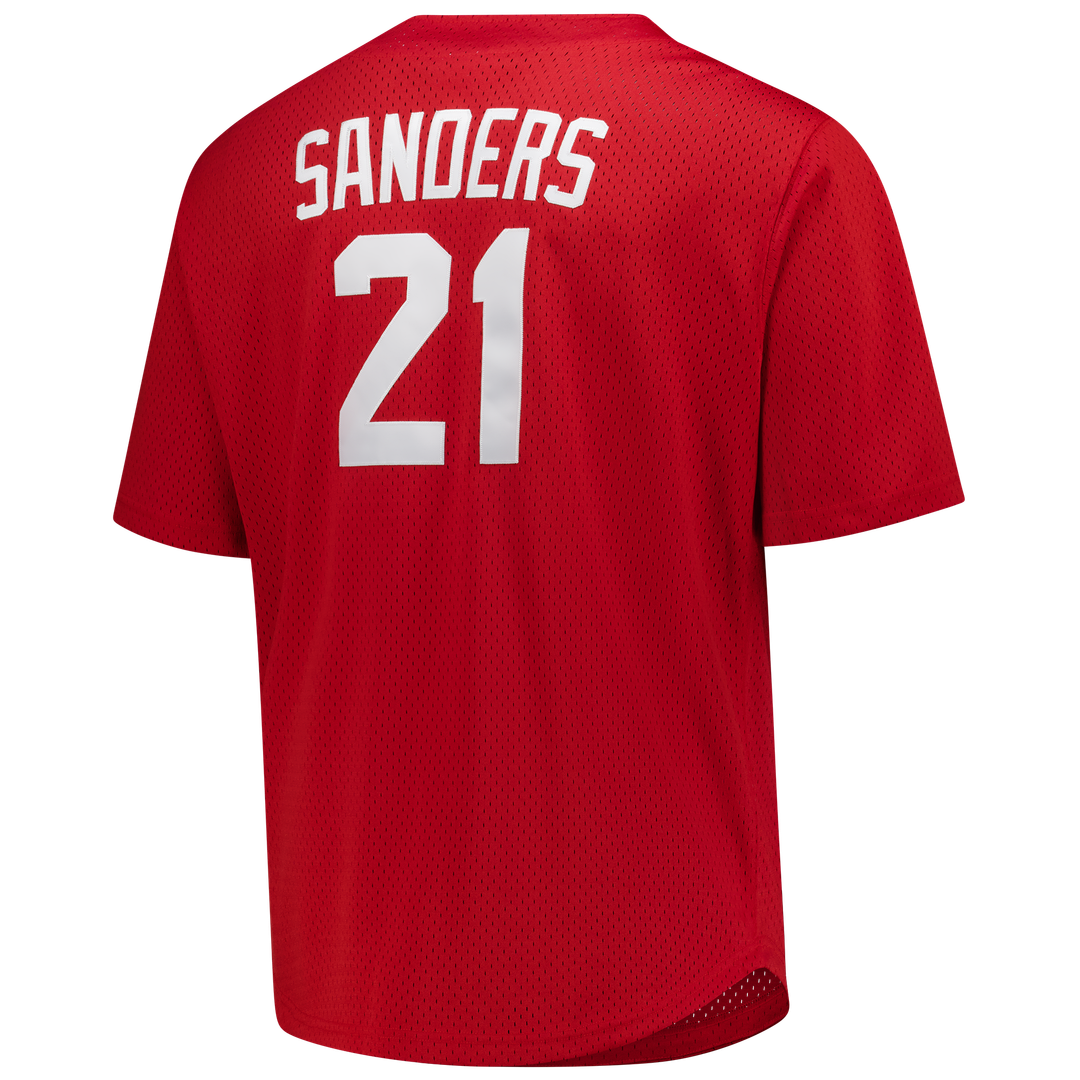 Cincinnati Reds Deion Sanders Big & Tall Cooperstown Mesh Batting Practice Jersey — Red