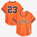 Detroit Tigers Kirk Gibson Cooperstown Mesh Batting Practice Button-Up Jersey — Orange