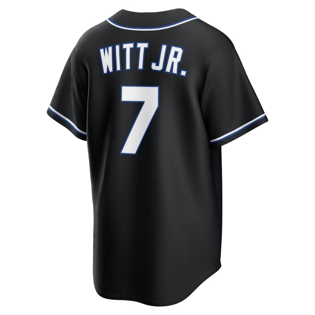Kansas City Royals Bobby Witt Jr. Fashion Replica Black Out Jersey