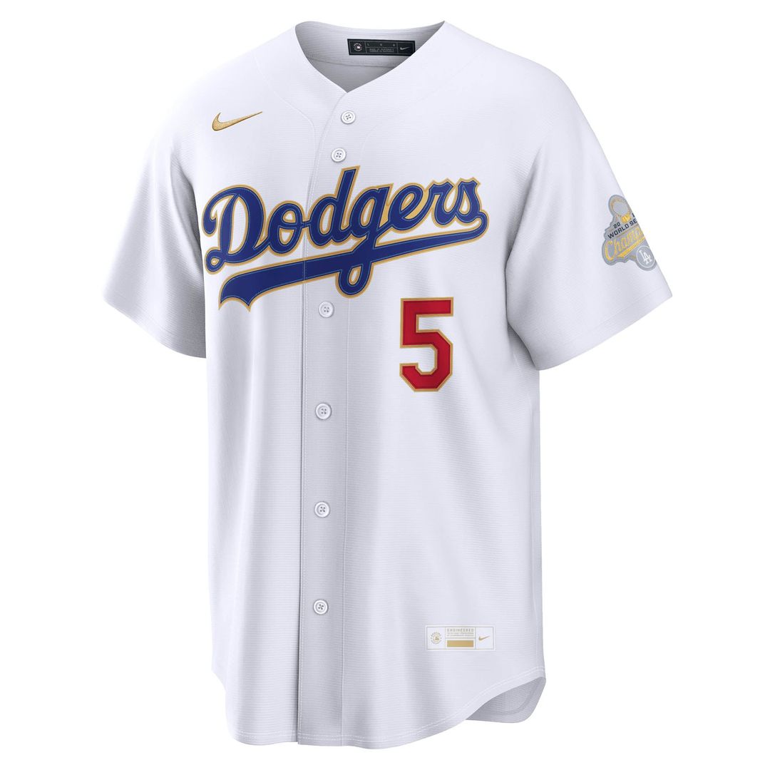 Los Angeles Dodgers Freddie Freeman 2026 Gold Collection Stadium Jersey — White