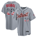 Detroit Tigers Tarik Skubal USA 250 Fourth of July Road Stadium Jersey — Gray