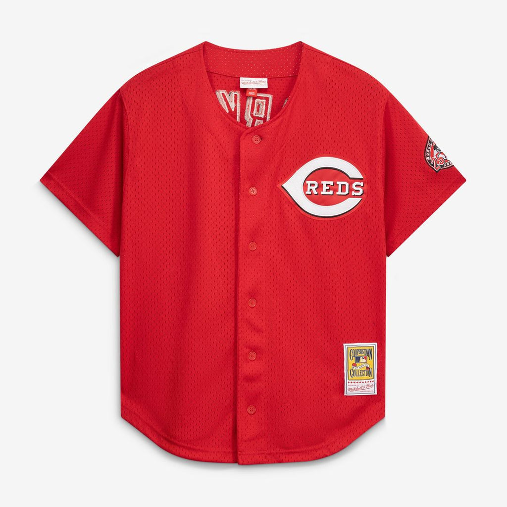 Cincinnati Reds Barry Larkin Throwback Cooperstown Mesh Batting Practice Jersey — Red