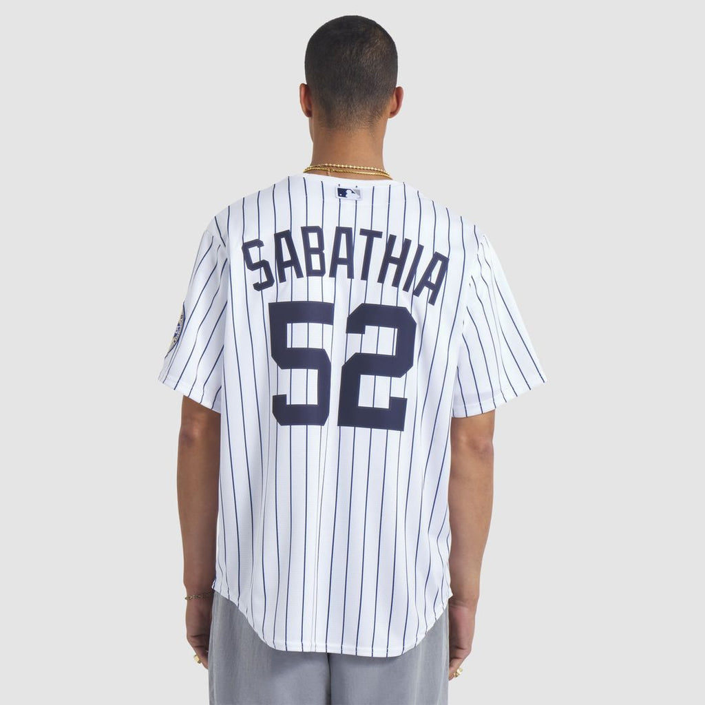 New York Yankees CC Sabathia 2025 Baseball Hall of Fame Name & Number Retired Replica Jersey — White