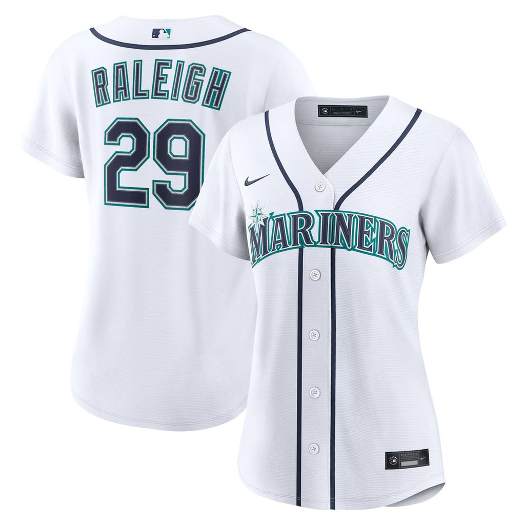 Seattle Mariners Cal Raleigh Women's Home Replica Jersey — White