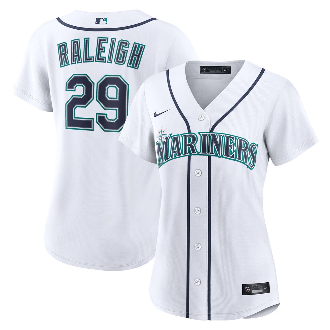Seattle Mariners Cal Raleigh Women's Home Replica Jersey — White