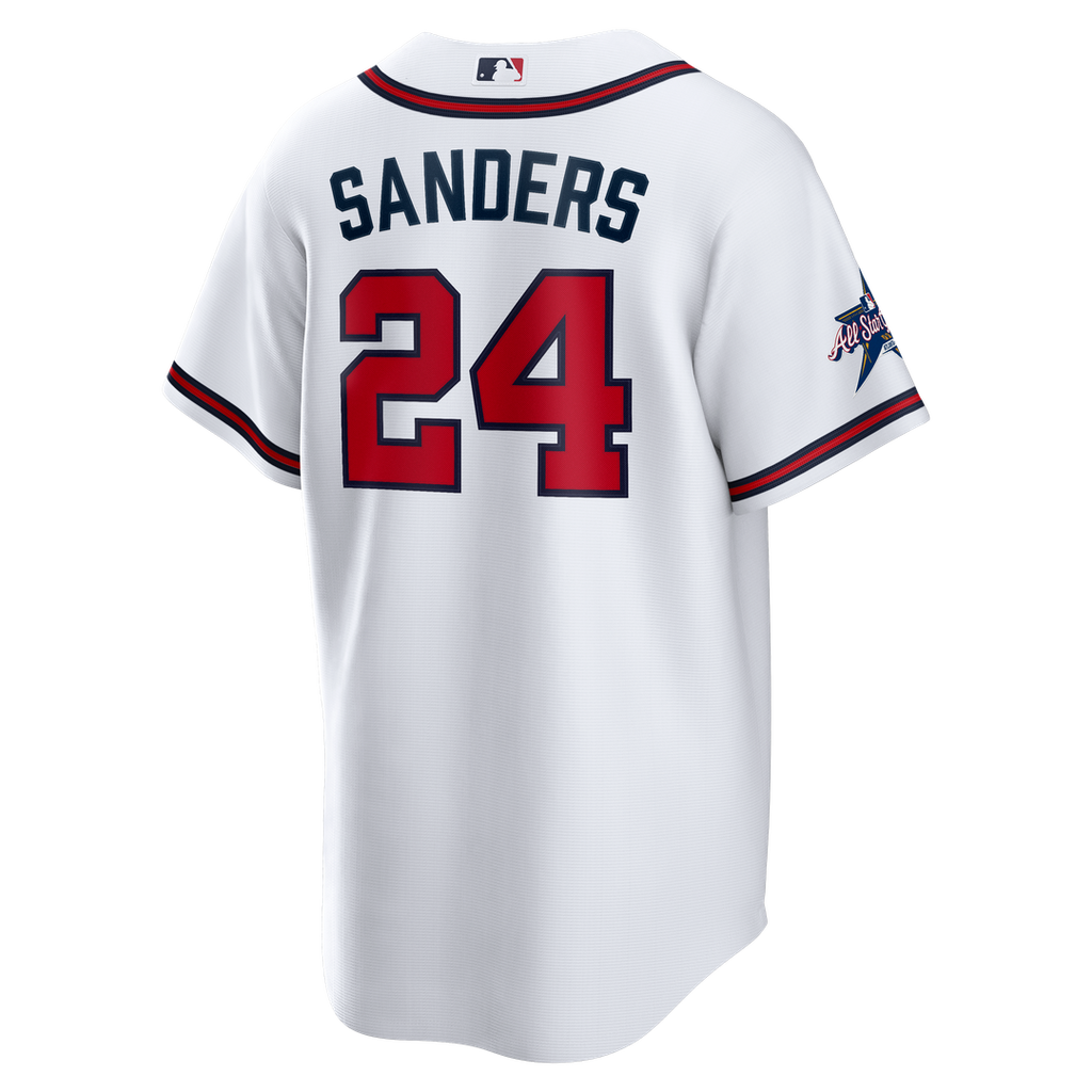 Atlanta Braves Deion Sanders Home Retired Replica Jersey — White