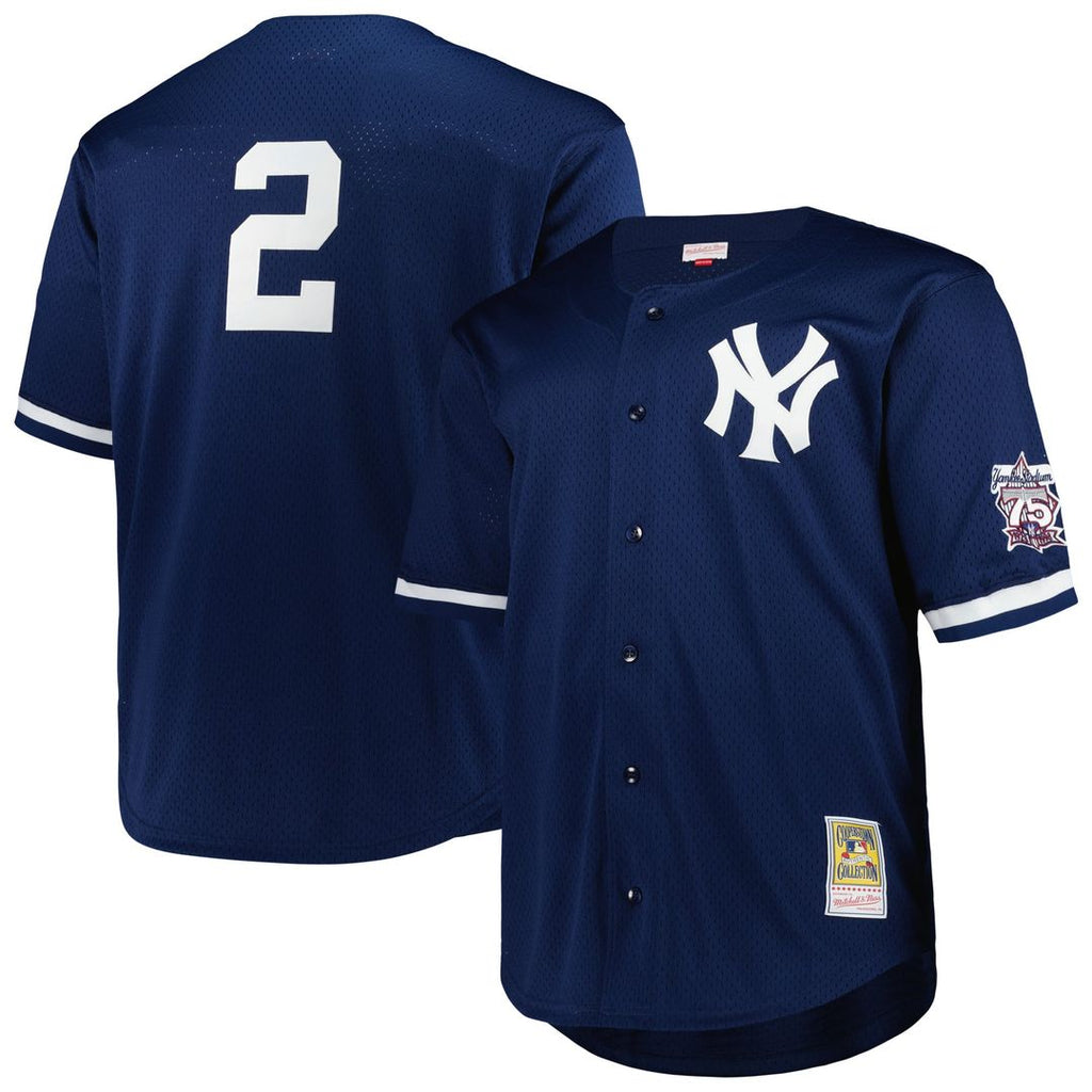 New York Yankees Derek Jeter Big & Tall Cooperstown Mesh Batting Practice Jersey — Navy
