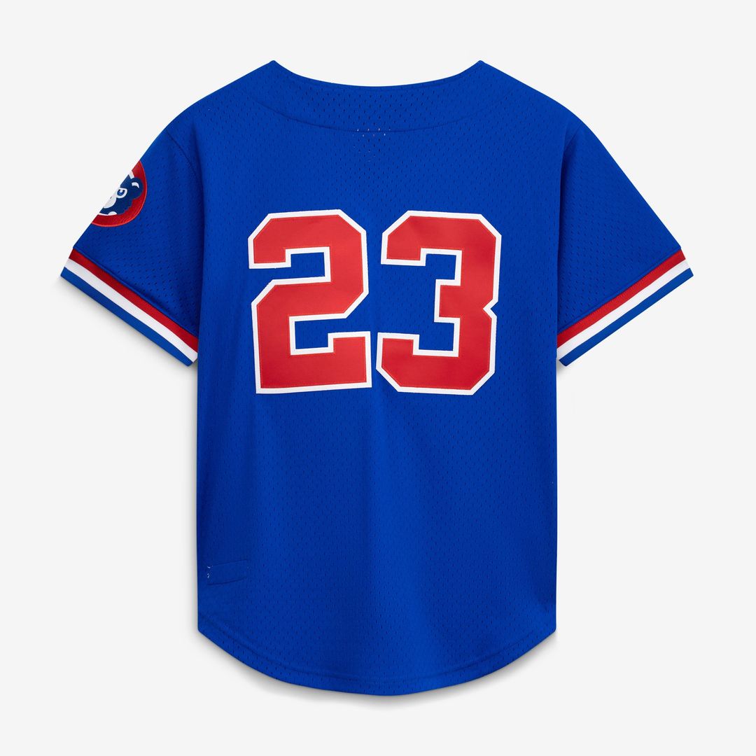 Chicago Cubs Ryne Sandberg Cooperstown 1996 Mesh Batting Practice Button-Up Jersey — Royal