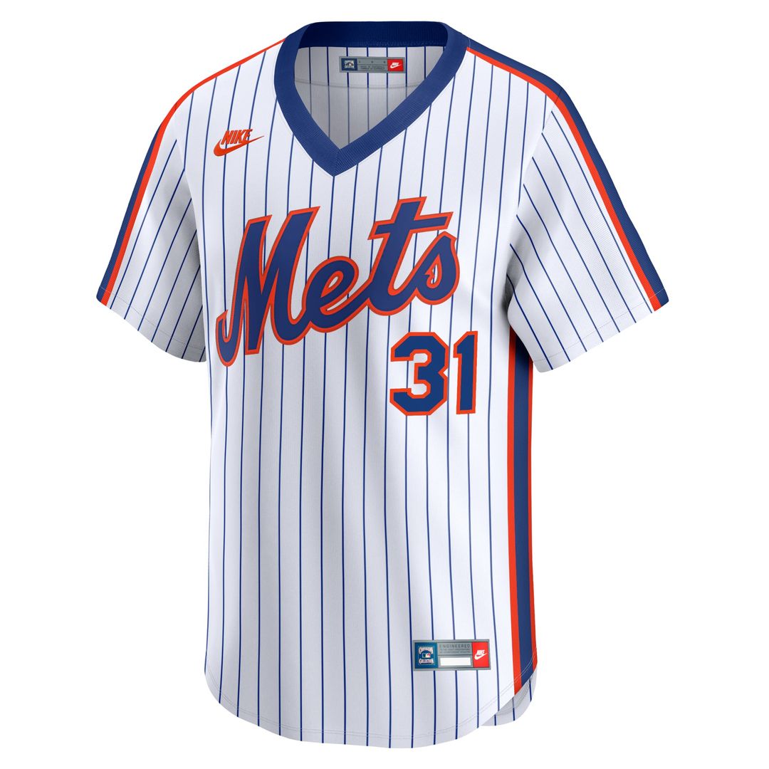 New York Mets Mike Piazza Throwback Cooperstown Limited Jersey — White