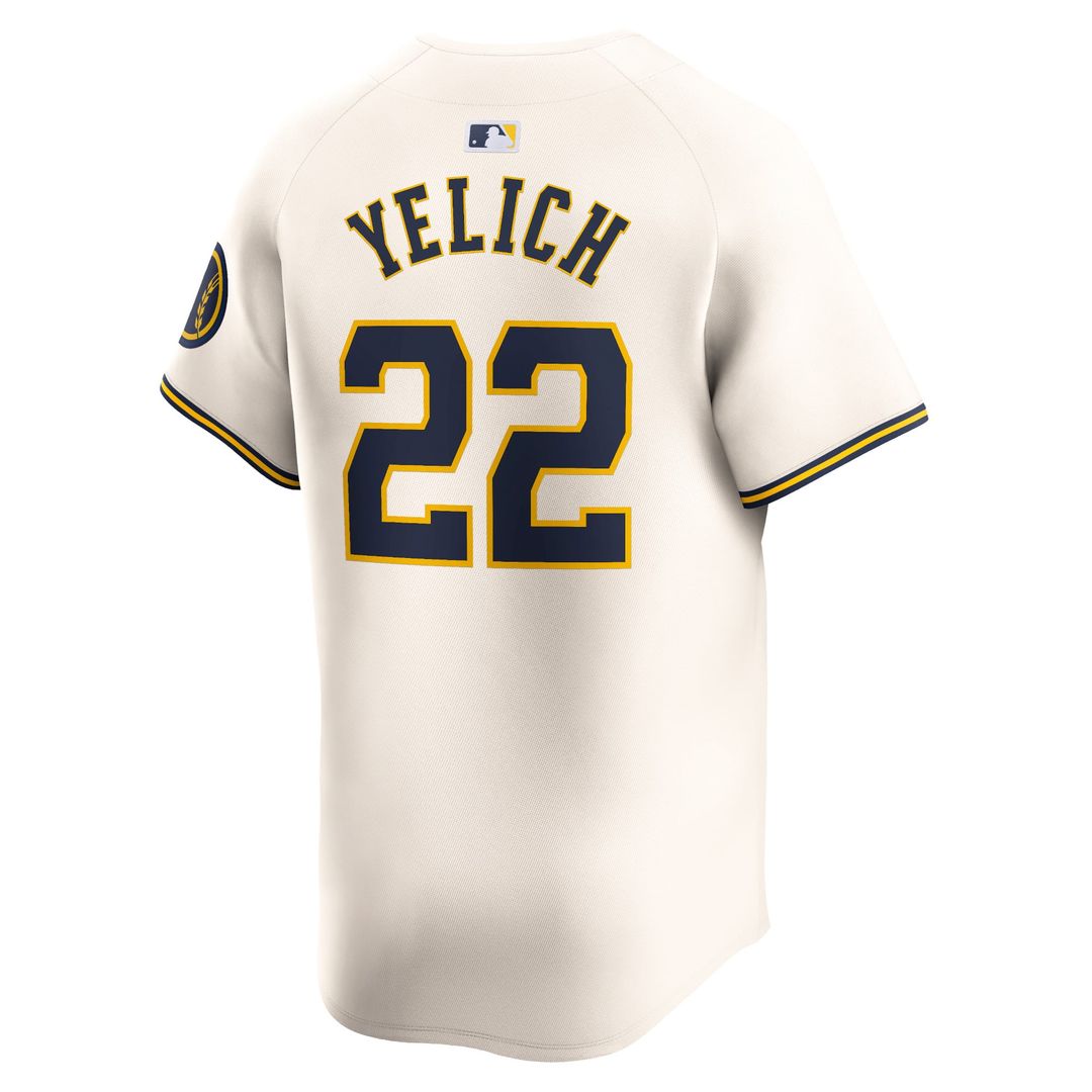 Milwaukee Brewers Christian Yelich Home Limited Jersey — Cream