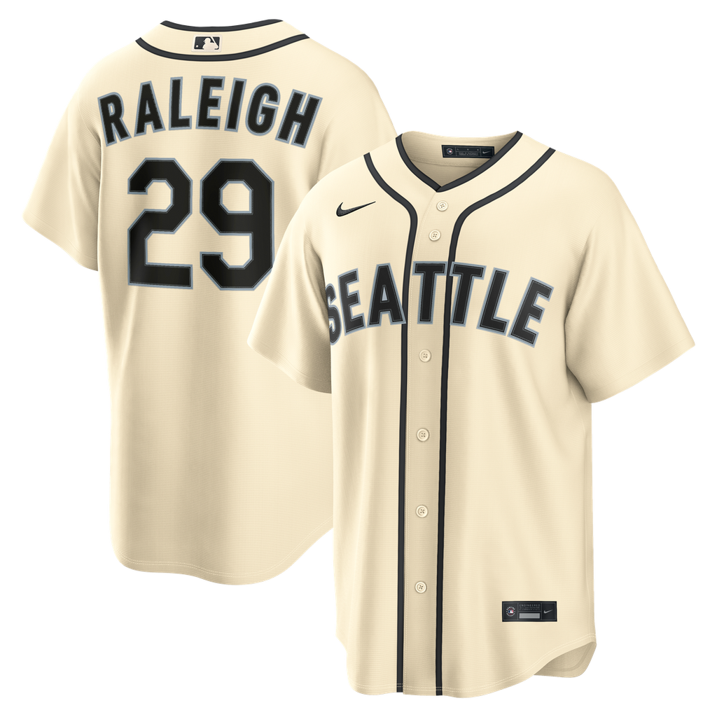 Seattle Mariners Cal Raleigh Alternate Replica Jersey — Cream