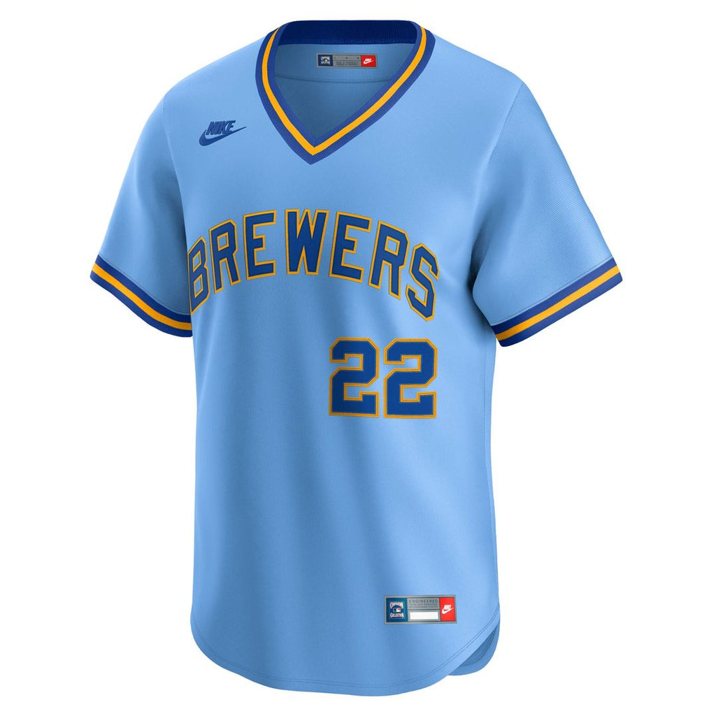 Milwaukee Brewers Christian Yelich Cooperstown Limited Jersey — Powder Blue