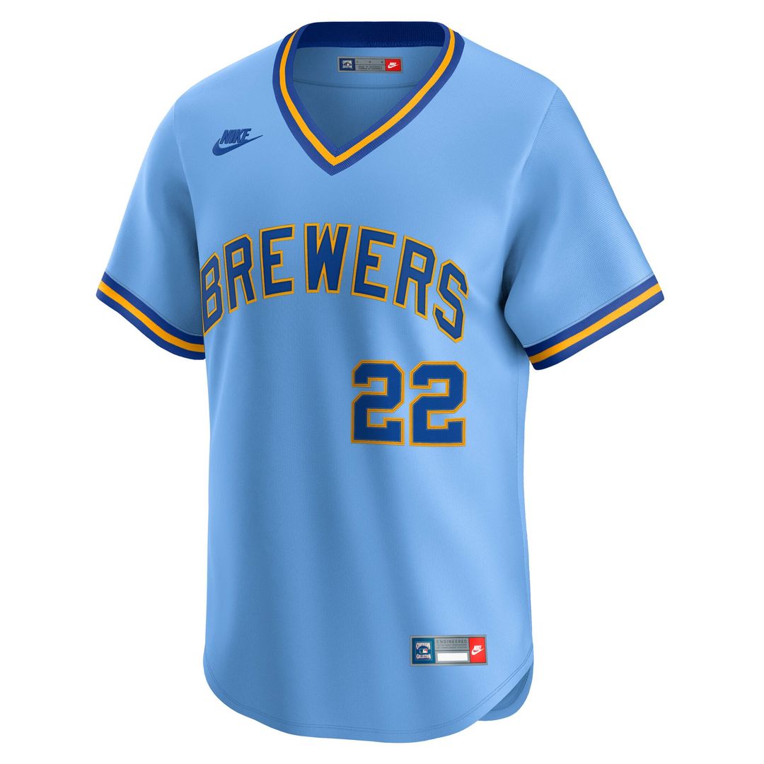 Milwaukee Brewers Christian Yelich Cooperstown Limited Jersey — Powder Blue