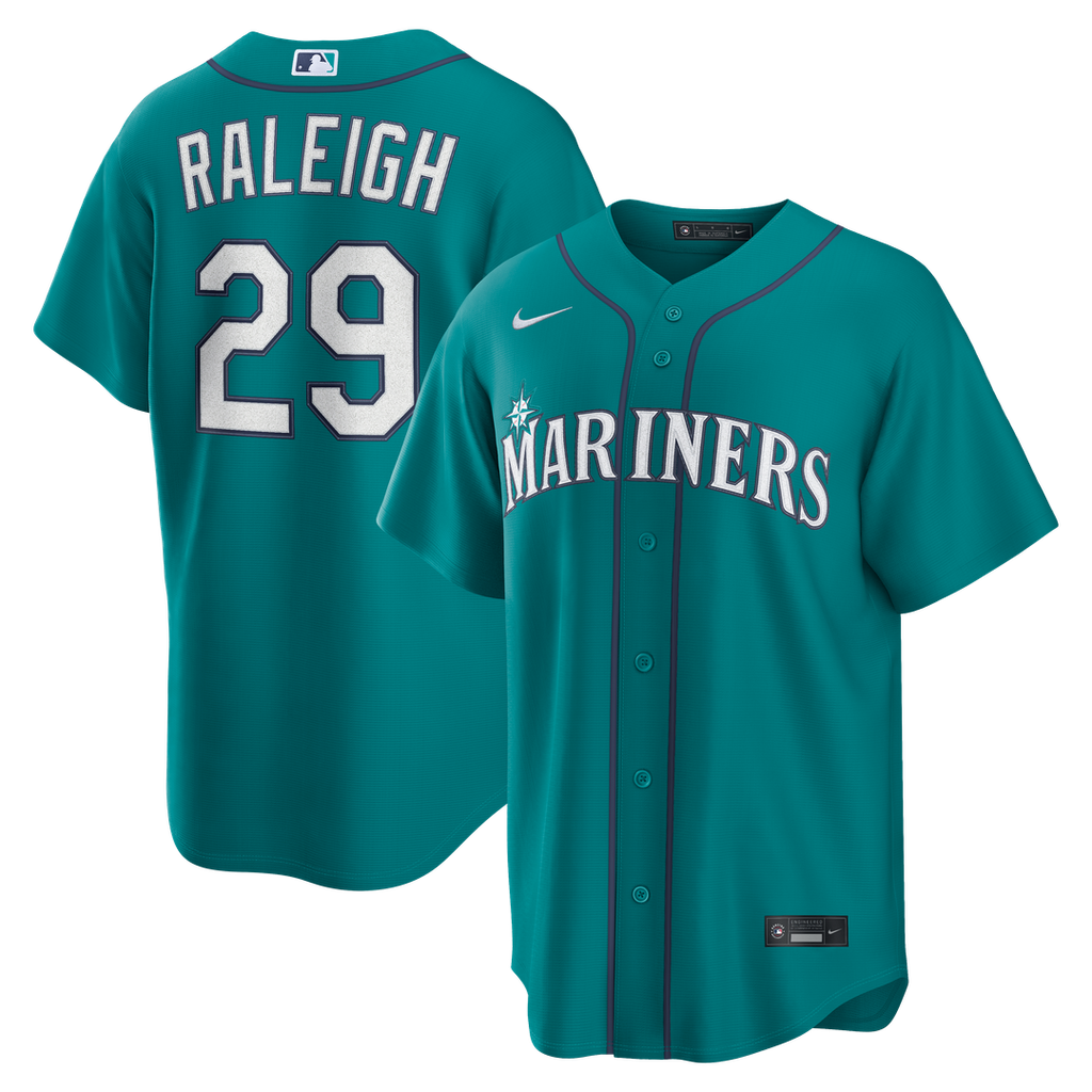 Seattle Mariners Cal Raleigh Alternate Replica Jersey — Teal