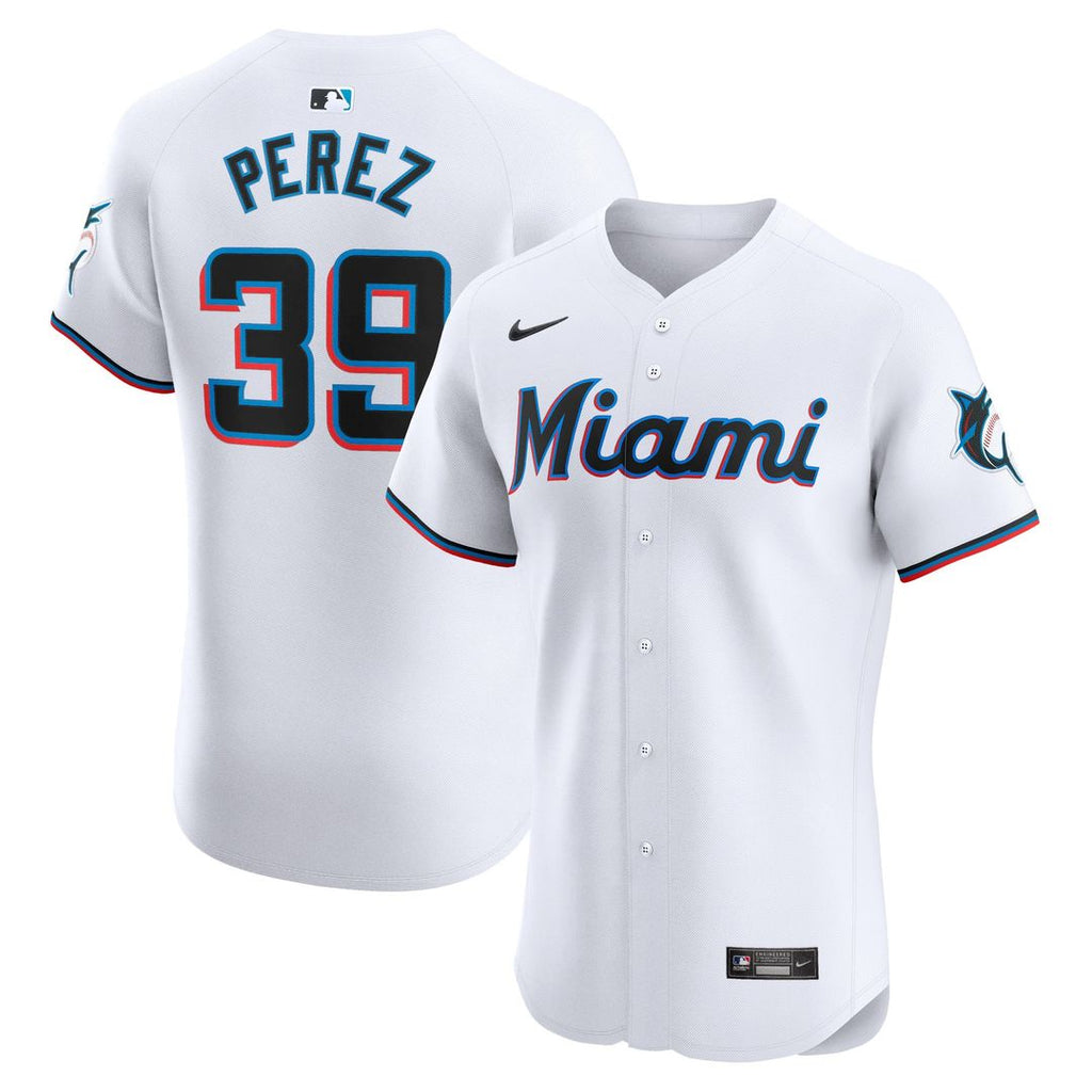 Miami Marlins Eury Perez Home Elite Jersey — White