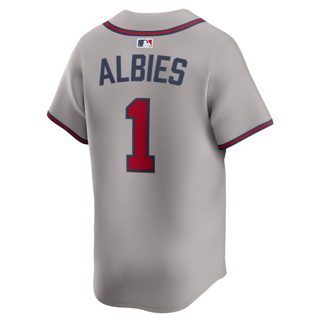 Atlanta Braves Ozzie Albies Road Limited Jersey — Gray