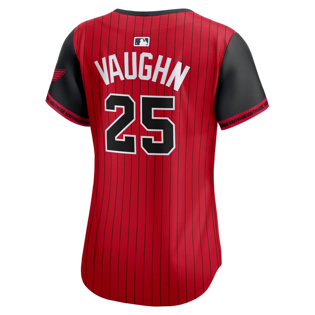 Chicago White Sox Andrew Vaughn Women's 2025 City Connect Limited Jersey — Red/Black