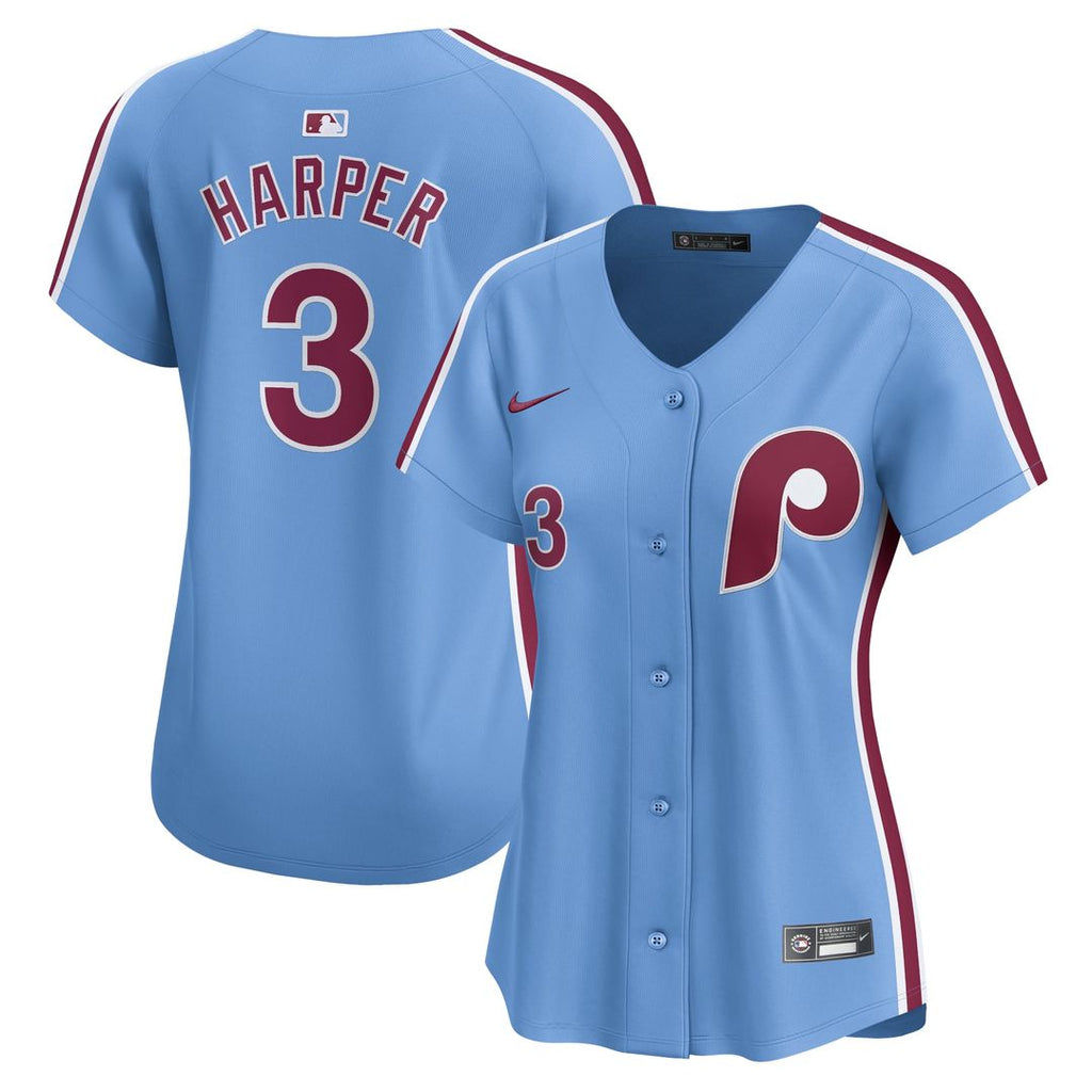 Philadelphia Phillies Bryce Harper Women's Alternate Limited Jersey — Light Blue