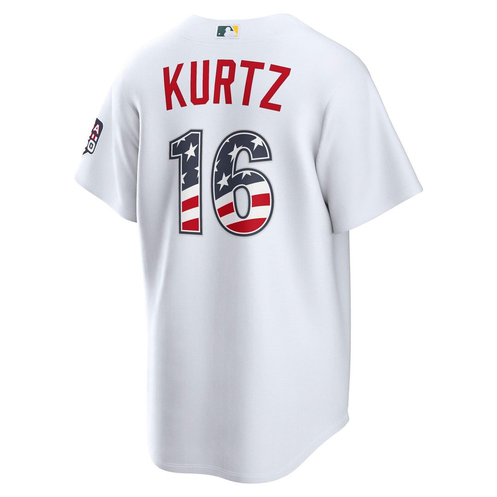 Athletics Nick Kurtz USA 250 Fourth of July Home Stadium Jersey — White