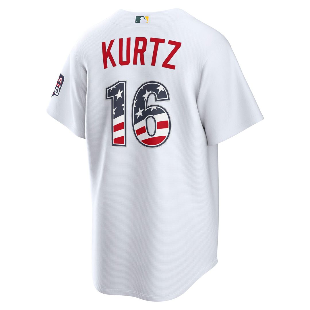 Athletics Nick Kurtz USA 250 Fourth of July Home Stadium Jersey — White