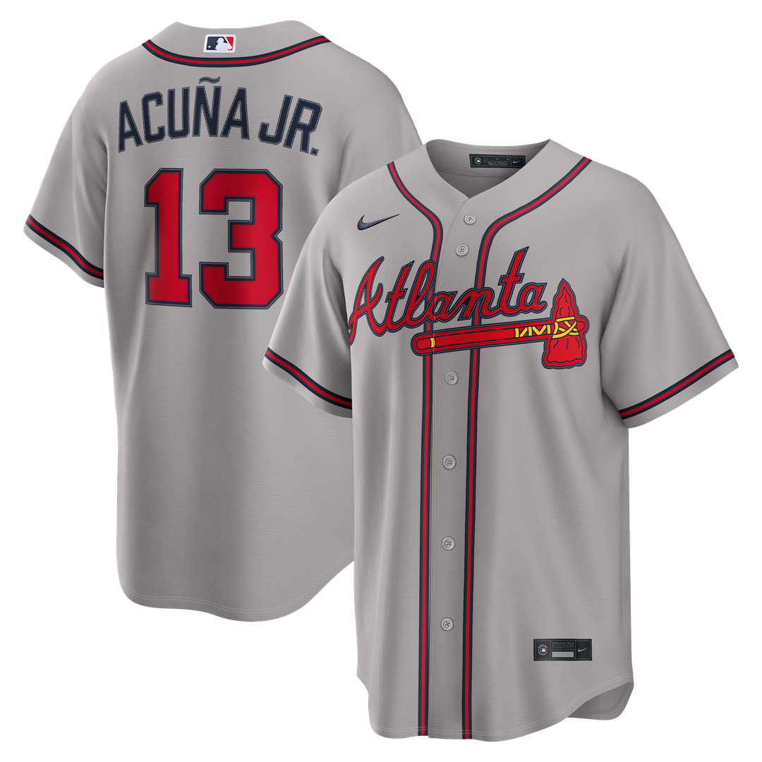 Atlanta Braves Ronald Acuña Jr. Road Replica Jersey — Gray