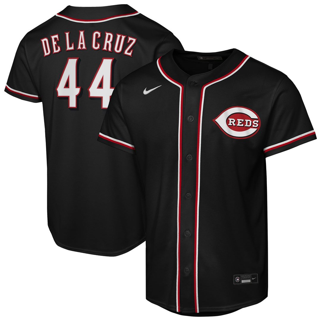 Cincinnati Reds Elly De La Cruz Youth Fashion Replica Jersey — Black