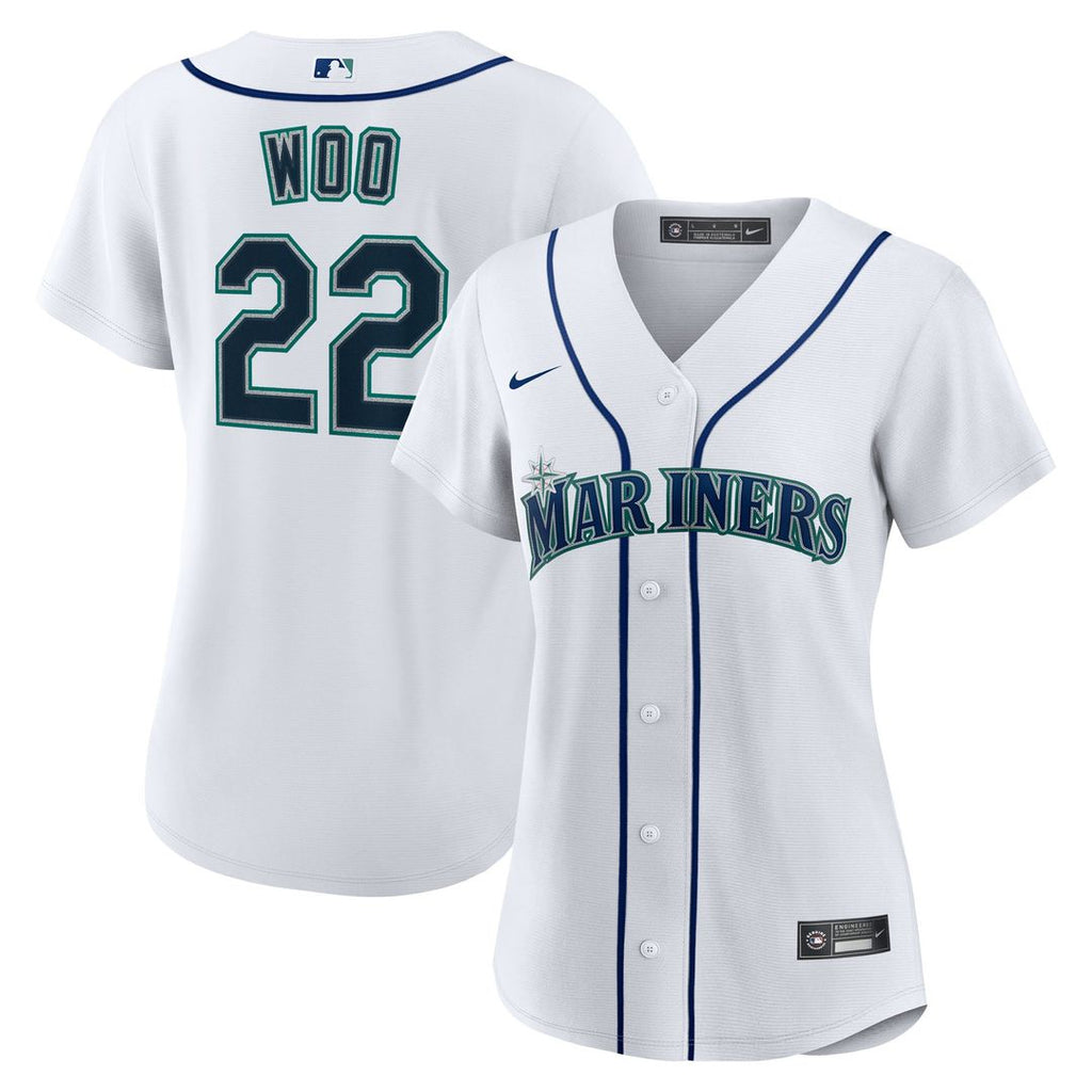 Seattle Mariners Bryan Woo Women's Home Replica Jersey — White