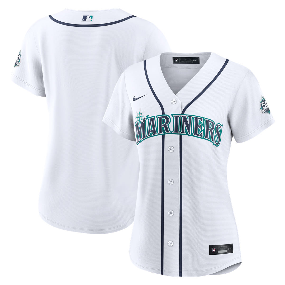Seattle Mariners Women's Home 50th Season Stadium Jersey — White