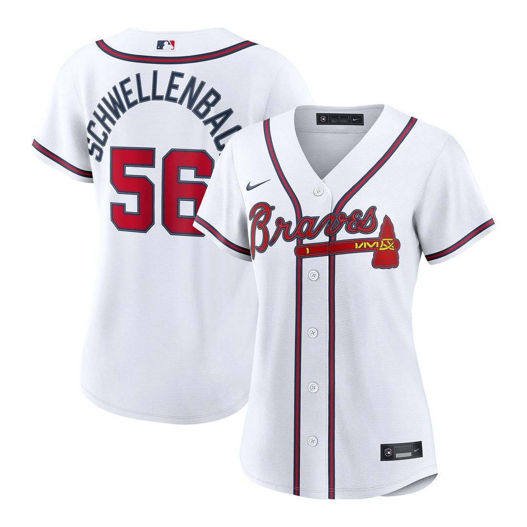 Atlanta Braves Spencer Schwellenbach Women's Home Replica Jersey — White